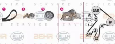 BEHR HELLA Service 8MP 376 813-851 - Ūdenssūknis + Zobsiksnas komplekts autospares.lv