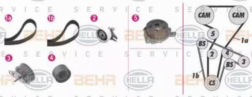 BEHR HELLA Service 8MP 376 813-811 - Водяной насос + комплект зубчатого ремня ГРМ www.autospares.lv