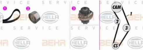 BEHR HELLA Service 8MP 376 813-881 - Ūdenssūknis + Zobsiksnas komplekts www.autospares.lv