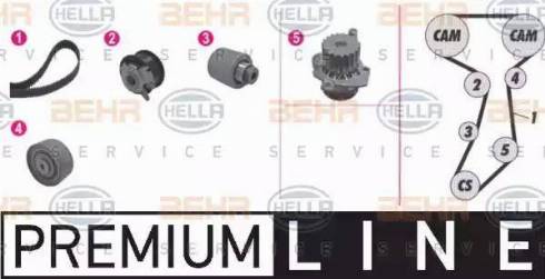 BEHR HELLA Service 8MP 376 813-821 - Водяной насос + комплект зубчатого ремня ГРМ www.autospares.lv