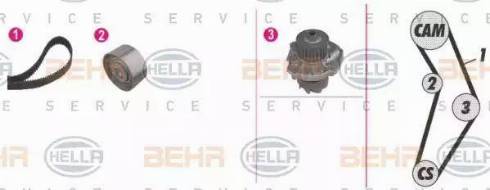 BEHR HELLA Service 8MP 376 813-871 - Ūdenssūknis + Zobsiksnas komplekts autospares.lv