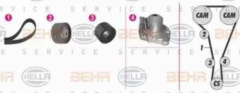 BEHR HELLA Service 8MP 376 812-851 - Ūdenssūknis + Zobsiksnas komplekts autospares.lv