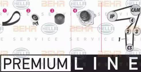 BEHR HELLA Service 8MP 376 812-811 - Водяной насос + комплект зубчатого ремня ГРМ www.autospares.lv