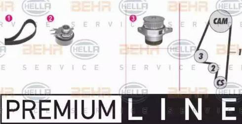 BEHR HELLA Service 8MP 376 812-831 - Ūdenssūknis + Zobsiksnas komplekts autospares.lv