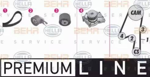 BEHR HELLA Service 8MP 376 812-871 - Ūdenssūknis + Zobsiksnas komplekts www.autospares.lv