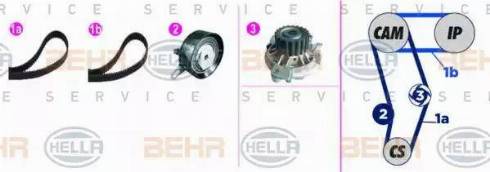 BEHR HELLA Service 8MP 376 817-891 - Ūdenssūknis + Zobsiksnas komplekts www.autospares.lv