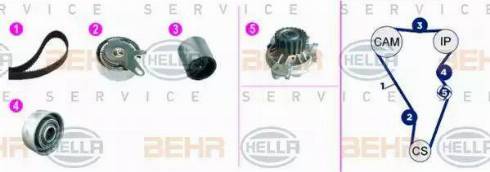 BEHR HELLA Service 8MP 376 817-851 - Ūdenssūknis + Zobsiksnas komplekts autospares.lv