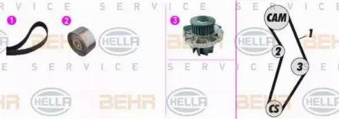 BEHR HELLA Service 8MP 376 817-801 - Ūdenssūknis + Zobsiksnas komplekts www.autospares.lv