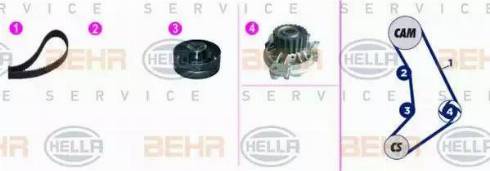 BEHR HELLA Service 8MP 376 817-881 - Water Pump & Timing Belt Set www.autospares.lv