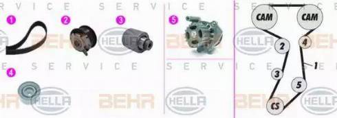 BEHR HELLA Service 8MP 376 817-831 - Ūdenssūknis + Zobsiksnas komplekts www.autospares.lv