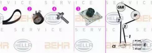 BEHR HELLA Service 8MP 376 817-821 - Водяной насос + комплект зубчатого ремня ГРМ www.autospares.lv