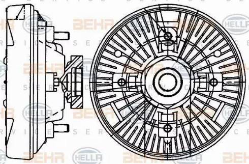 BEHR HELLA Service 8MV 376 907-461 - Sajūgs, Radiatora ventilators www.autospares.lv