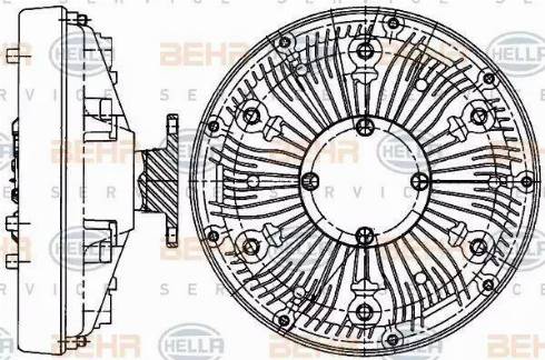 BEHR HELLA Service 8MV 376 907-231 - Sajūgs, Radiatora ventilators www.autospares.lv