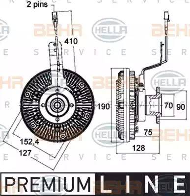 BEHR HELLA Service 8MV 376 758-481 - Sajūgs, Radiatora ventilators www.autospares.lv