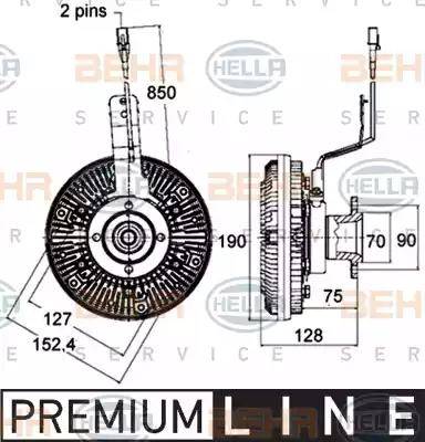 BEHR HELLA Service 8MV 376 758-471 - Sajūgs, Radiatora ventilators www.autospares.lv