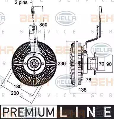 BEHR HELLA Service 8MV 376 758-511 - Sajūgs, Radiatora ventilators www.autospares.lv