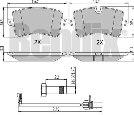 BENDIX 510952 - Тормозные колодки, дисковые, комплект www.autospares.lv