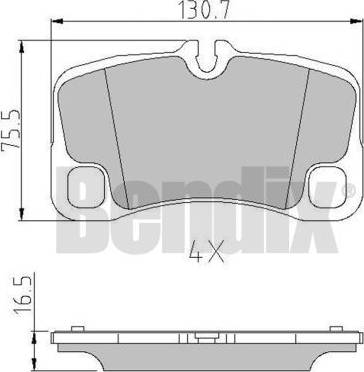 BENDIX 510966 - Bremžu uzliku kompl., Disku bremzes autospares.lv