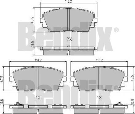 BENDIX 510984 - Тормозные колодки, дисковые, комплект www.autospares.lv