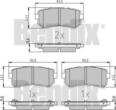 BENDIX 510983 - Brake Pad Set, disc brake www.autospares.lv