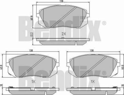 BENDIX 510921 - Bremžu uzliku kompl., Disku bremzes autospares.lv