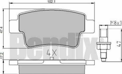 BENDIX 510490 - Тормозные колодки, дисковые, комплект www.autospares.lv