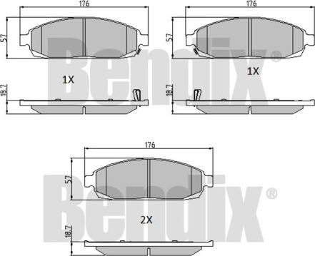 BENDIX 510492 - Bremžu uzliku kompl., Disku bremzes autospares.lv