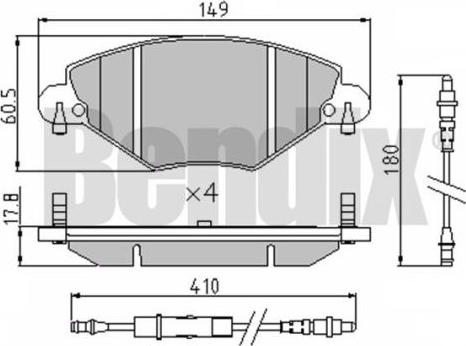 BENDIX 510447 - Bremžu uzliku kompl., Disku bremzes www.autospares.lv