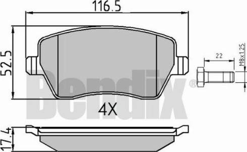 BENDIX 510459 - Brake Pad Set, disc brake www.autospares.lv