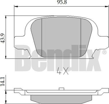 BENDIX 510450 - Тормозные колодки, дисковые, комплект www.autospares.lv