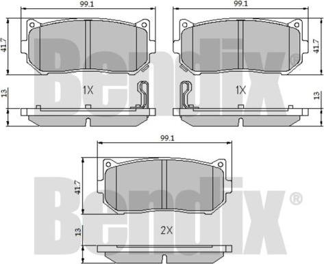 BENDIX 510469 - Brake Pad Set, disc brake www.autospares.lv