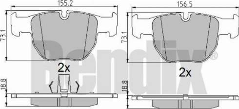 BENDIX 510467 - Brake Pad Set, disc brake www.autospares.lv