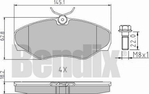 BENDIX 510403 - Bremžu uzliku kompl., Disku bremzes autospares.lv