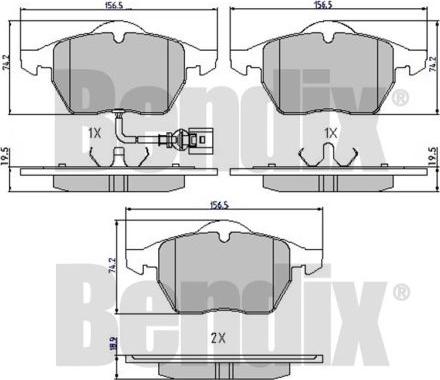 BENDIX 510402 - Bremžu uzliku kompl., Disku bremzes autospares.lv