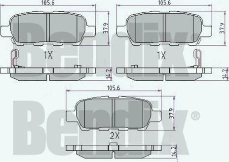 BENDIX 510416 - Bremžu uzliku kompl., Disku bremzes www.autospares.lv