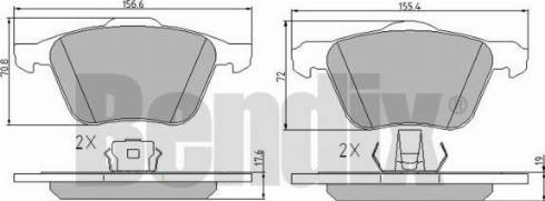 BENDIX 510413 - Bremžu uzliku kompl., Disku bremzes www.autospares.lv