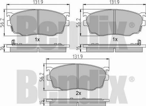 BENDIX 510417 - Bremžu uzliku kompl., Disku bremzes autospares.lv