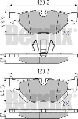 BENDIX 510489 - Brake Pad Set, disc brake www.autospares.lv