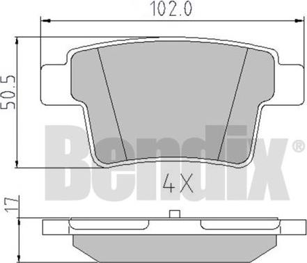 BENDIX 510480 - Bremžu uzliku kompl., Disku bremzes autospares.lv