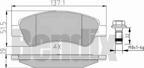 BENDIX 510430 - Bremžu uzliku kompl., Disku bremzes autospares.lv