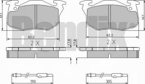 BENDIX 510433 - Brake Pad Set, disc brake www.autospares.lv