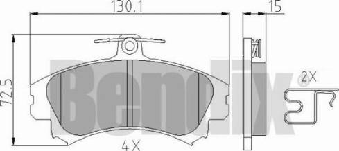 BENDIX 510437 - Brake Pad Set, disc brake www.autospares.lv