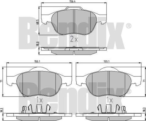 BENDIX 510428 - Bremžu uzliku kompl., Disku bremzes autospares.lv