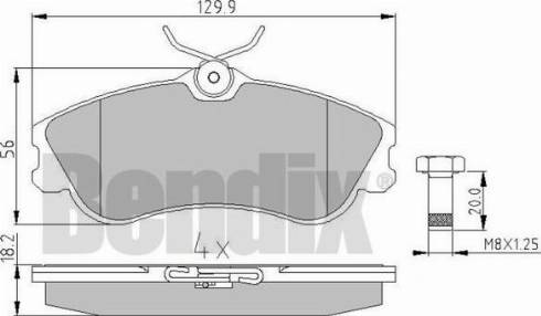 BENDIX 510423 - Bremžu uzliku kompl., Disku bremzes autospares.lv