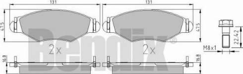 BENDIX 510422 - Тормозные колодки, дисковые, комплект www.autospares.lv