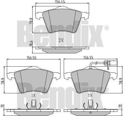 BENDIX 510475 - Bremžu uzliku kompl., Disku bremzes www.autospares.lv