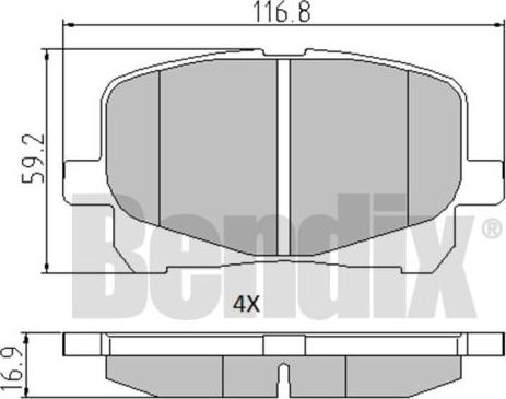 BENDIX 510476 - Bremžu uzliku kompl., Disku bremzes autospares.lv