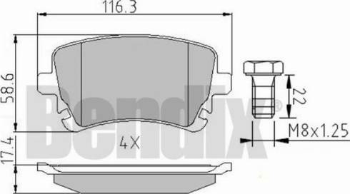 BENDIX 510478 - Brake Pad Set, disc brake www.autospares.lv