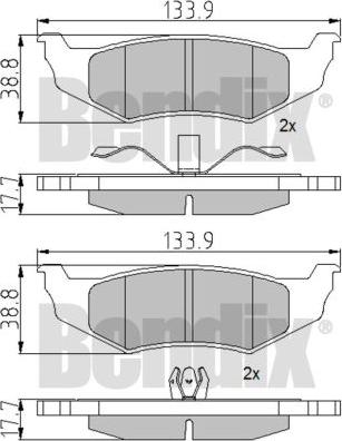 BENDIX 510473 - Bremžu uzliku kompl., Disku bremzes www.autospares.lv