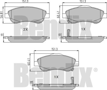 BENDIX 510599 - Тормозные колодки, дисковые, комплект www.autospares.lv